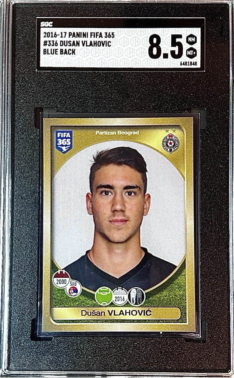 2016-17 PANINI FIFA 365 BLUE BACK #336 DUSAN VLAHOVIC SGC 8.5 RC ROOKIE