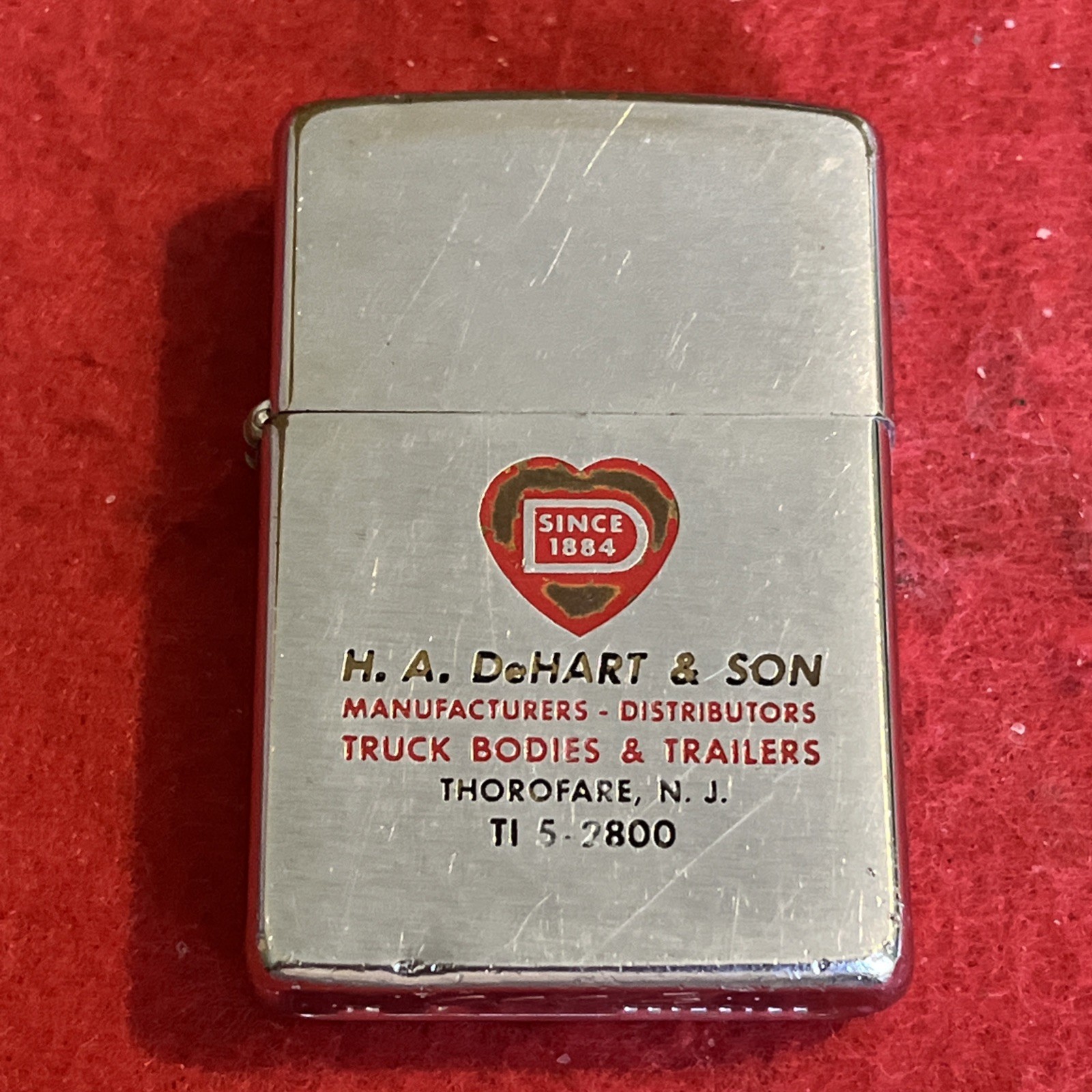 1950s H. A. DeHART & SON (Truck Bodies) Advertising ZIPPO Lighter • G-VG