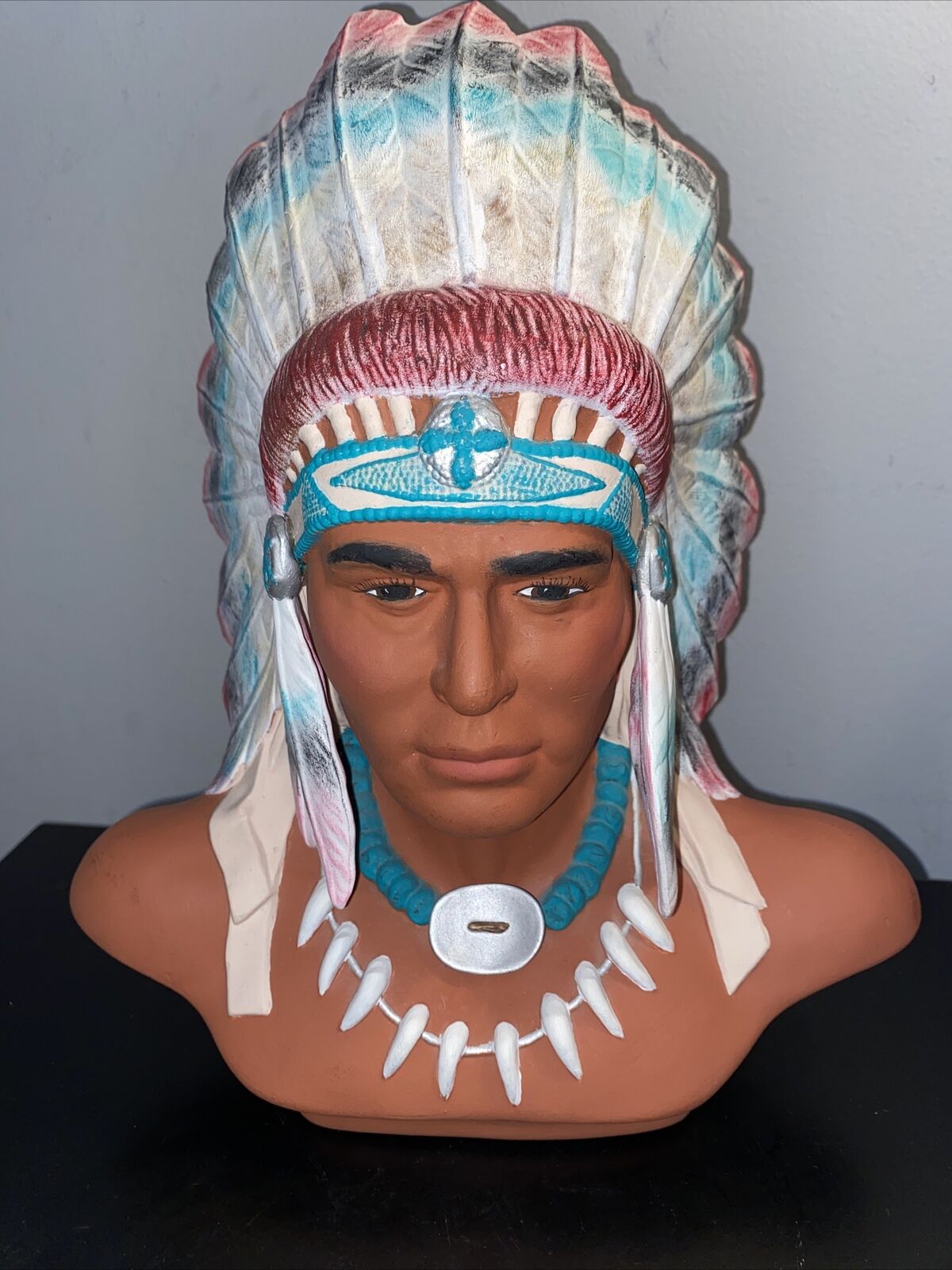 Vintage Provincial Mold Hobbiest Native American Indian Man Statue 12” 