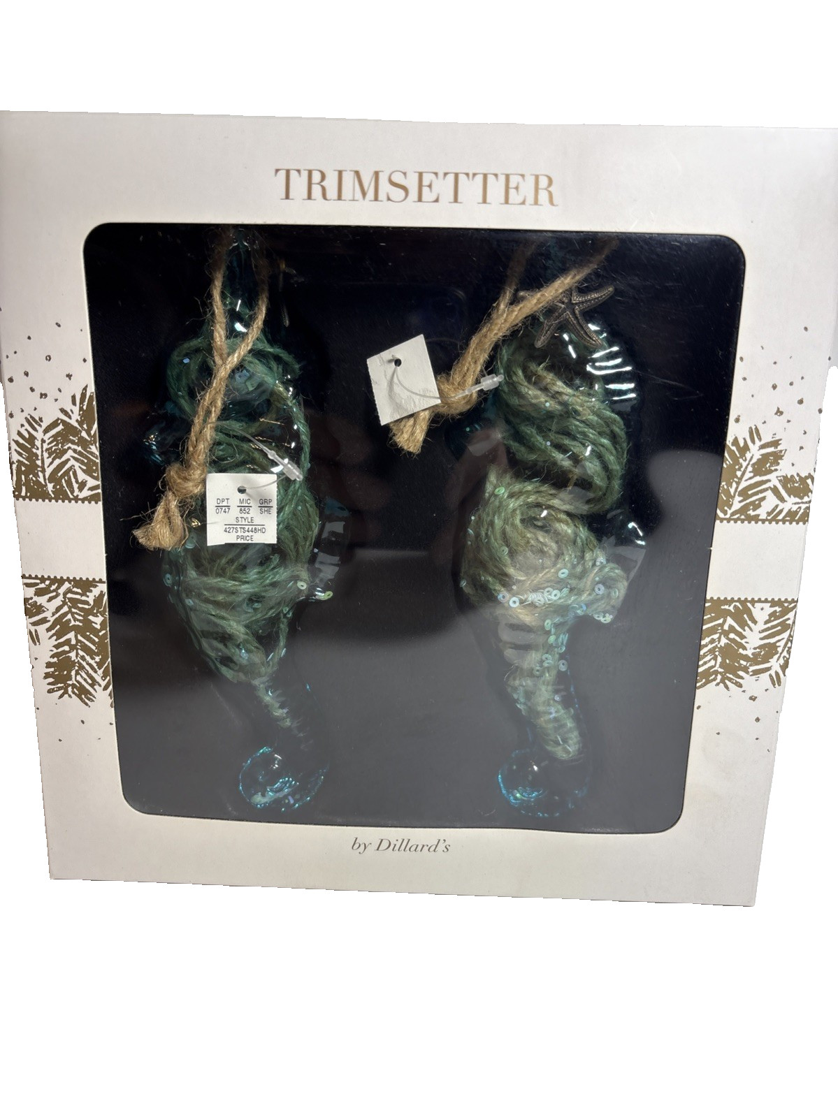 Trimsetter by Dillard’s Shatterproof Seahorse Ornaments Set of Two Coastal Decor