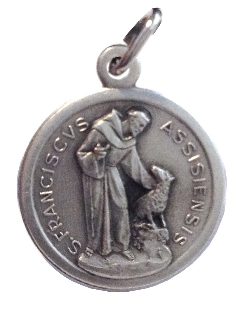 SAINT FRANCIS OF ASSISI  925 STERLING SILVER MEDAL - 100% MADE IN TIALY