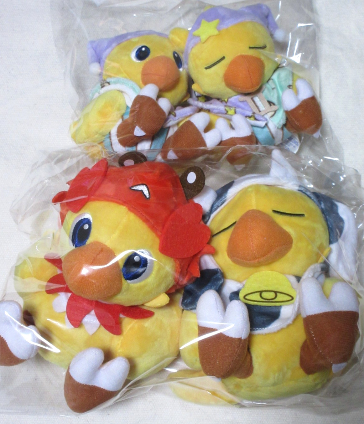 Final Fantasy AM  Constellation Chocobo Taurus Cancer Gemini Plush Set of 3 NEW