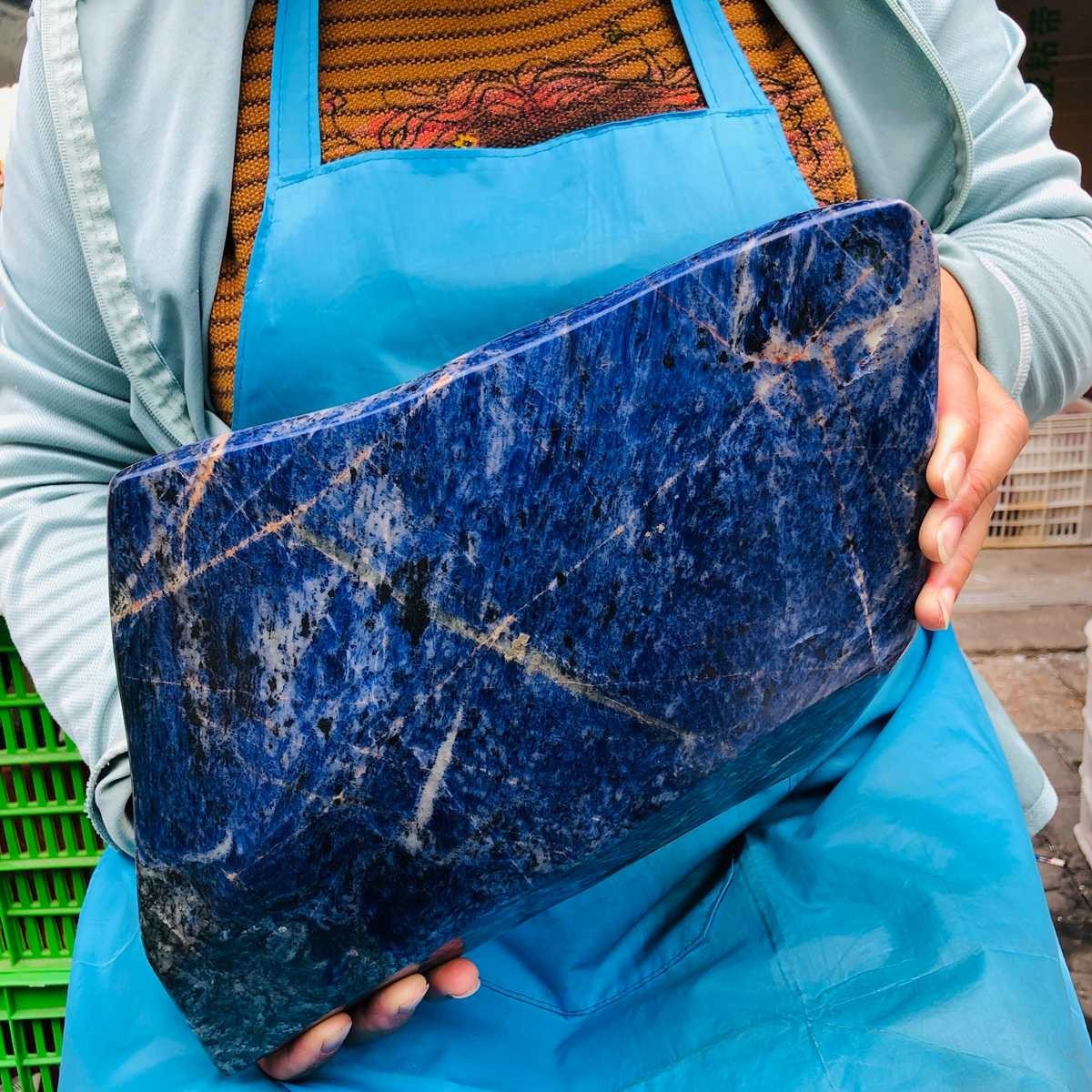 12.78LB Large Natural Blue Vein Stone Quartz Crystal Mineral Healing Sample 5886