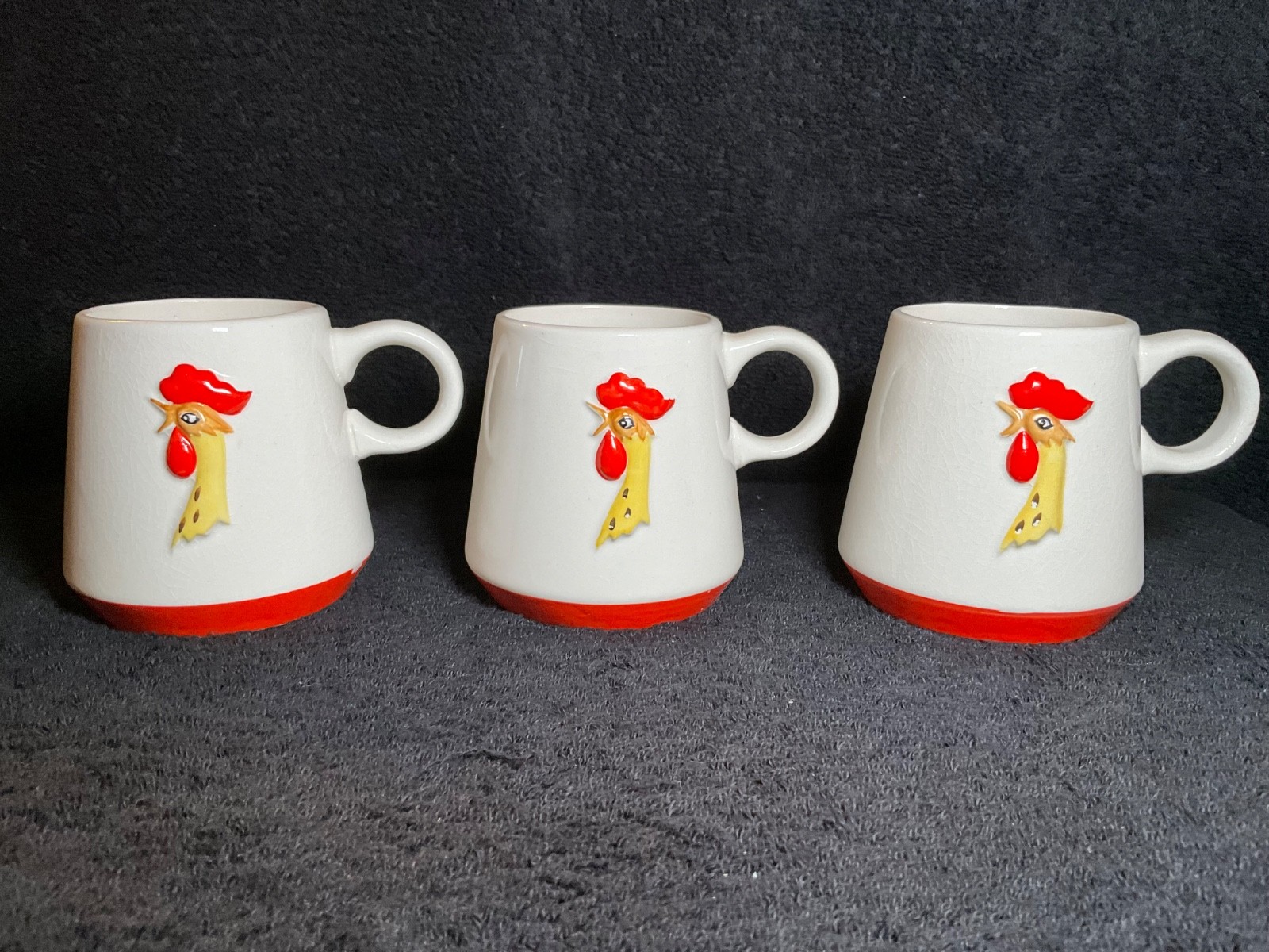 Set of 3 - VTG HOLT HOWARD Mid Century 3D ROOSTER 1960 MCM Mugs Set of 3 - VTG HOLT HOWARD Mid Century 3D ROOSTER 1960 MCM Mugs