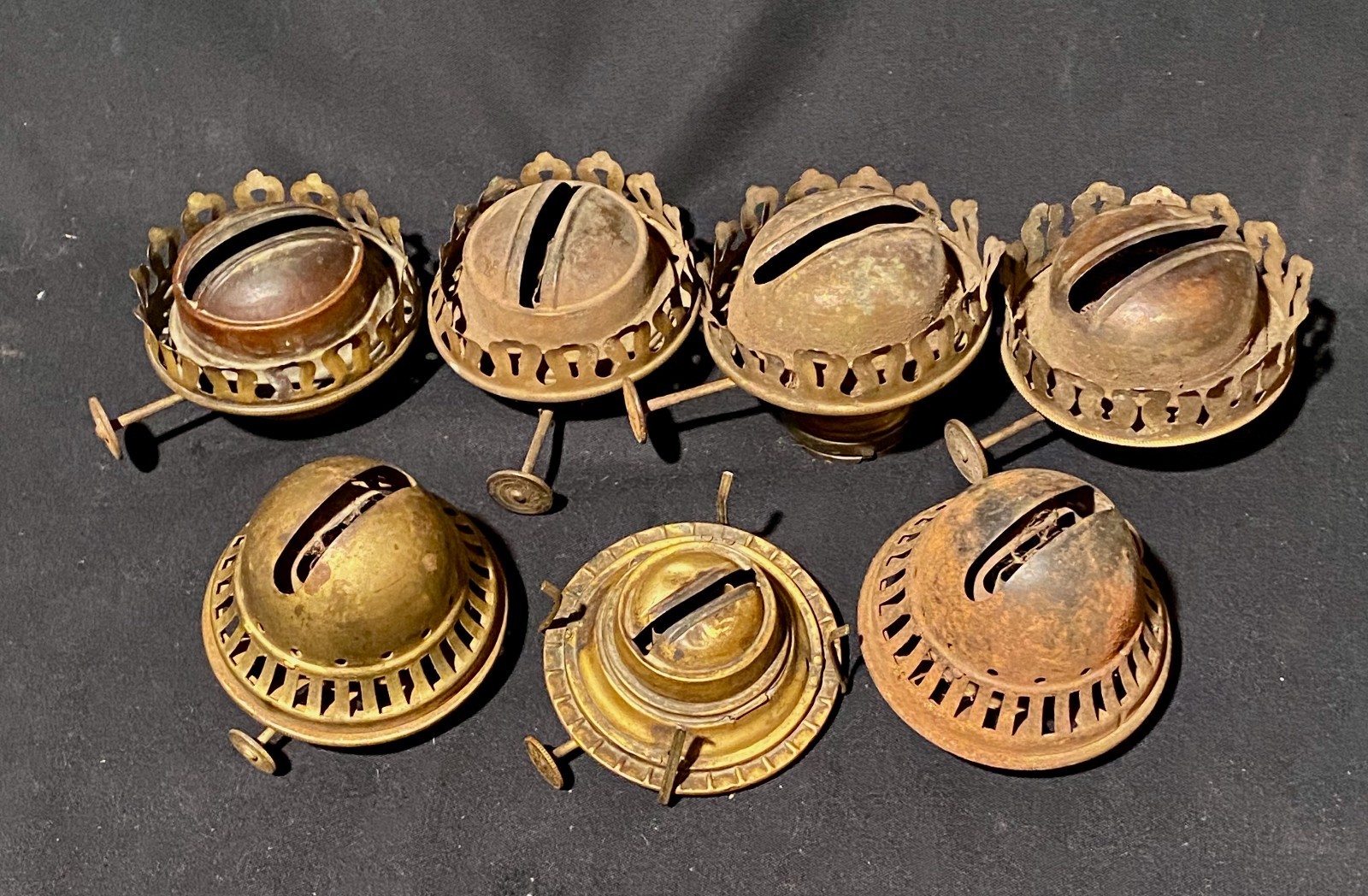 LOT of 7: Antique 1870 - 1890s Kerosene Oil Burners