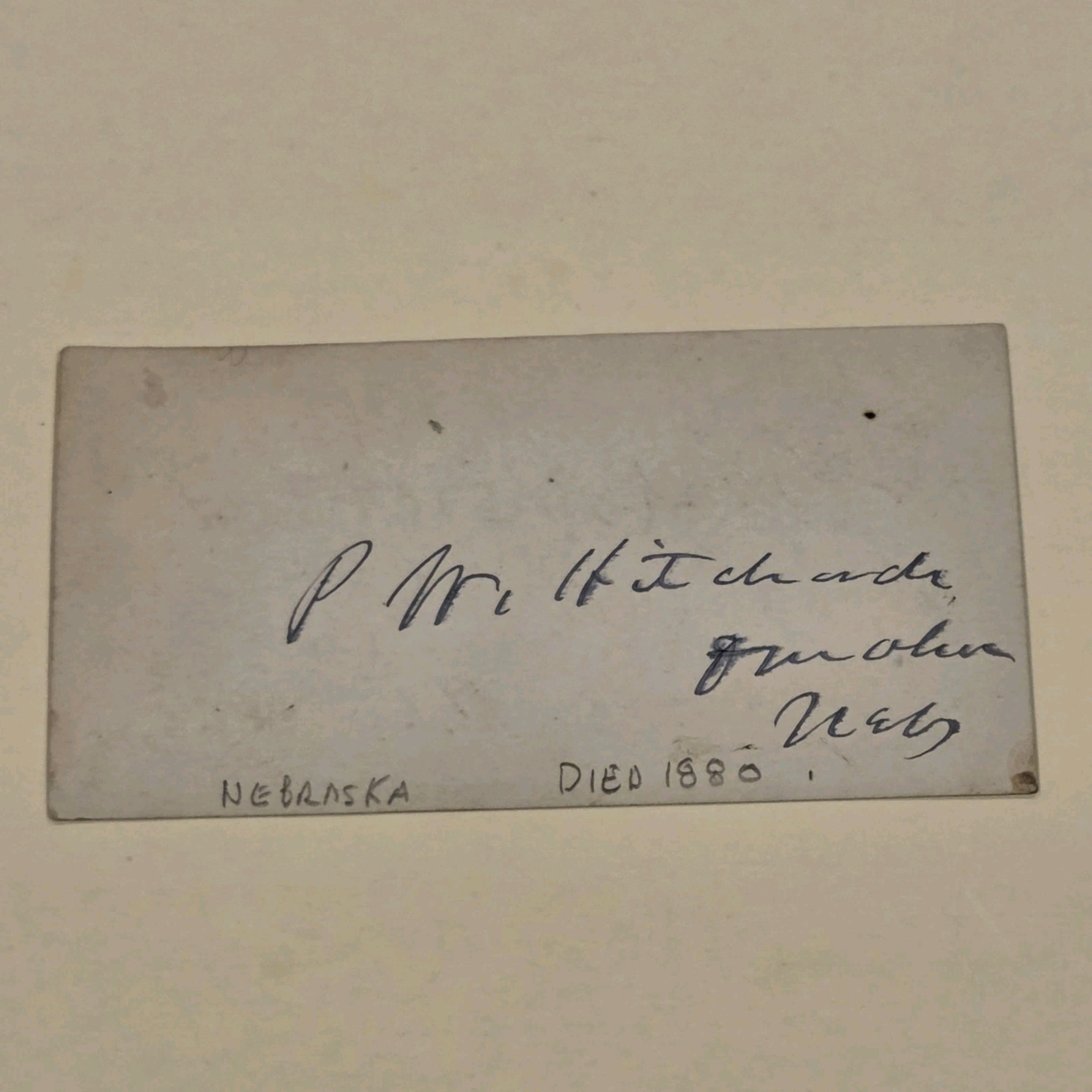 Phineas W Hitchcock Signed Politician Autograph Auto Nebraska Senator 1800s