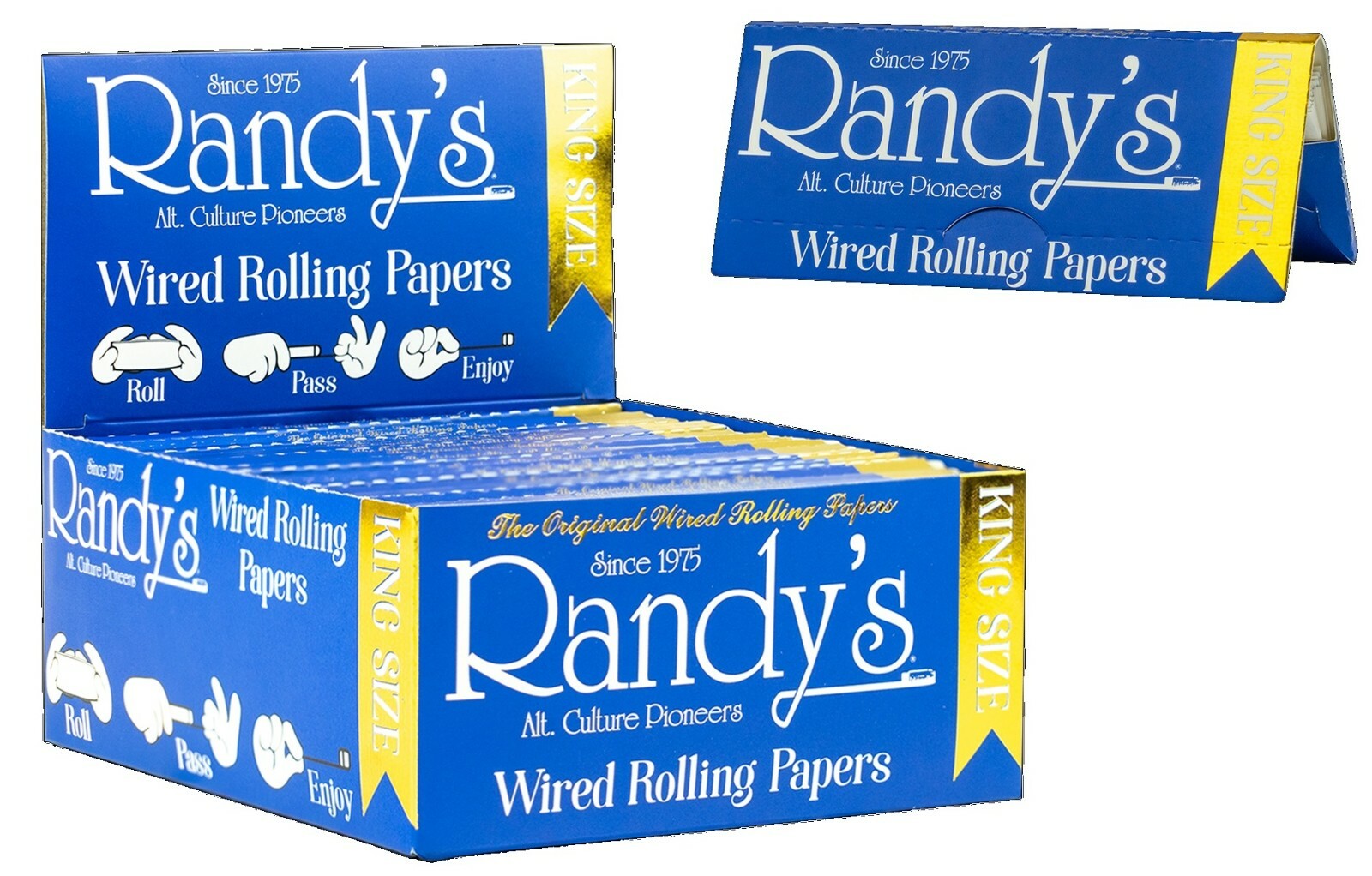 FIVE PACKS Randy\'s Wired Cigarette Rolling Papers - KING SIZE