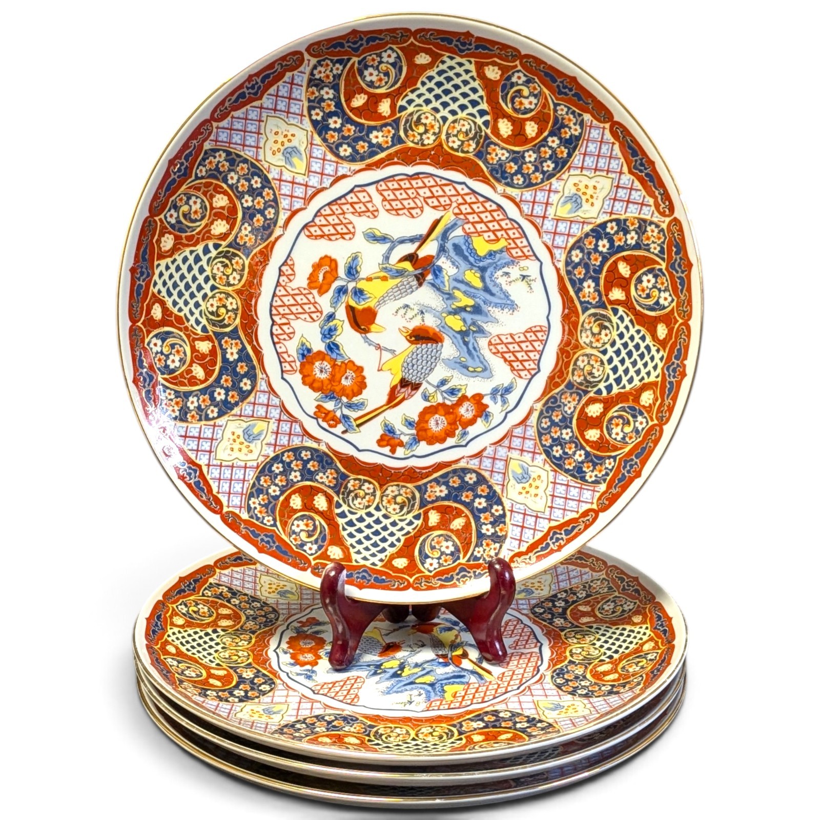 SET OF 4 Arita Ware Vintage Arita Yaki plate TOWAEN Decorative Dish 10
