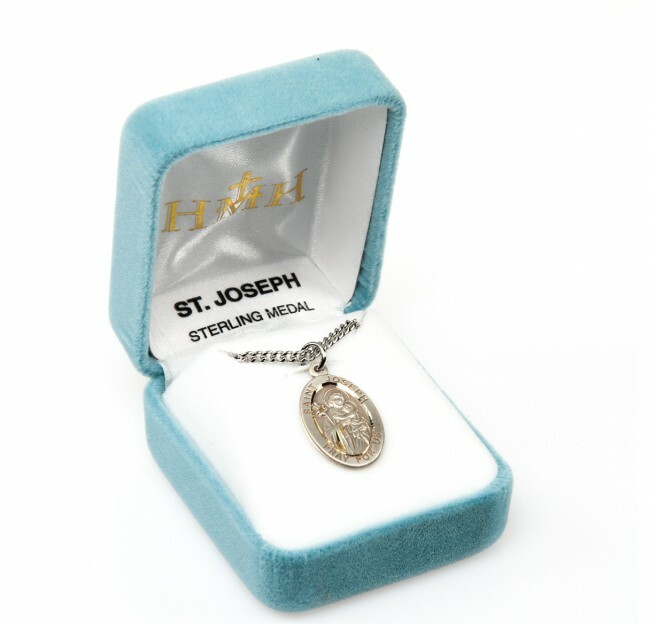 St. Joseph 24 inch Sterling Silver Necklace 
