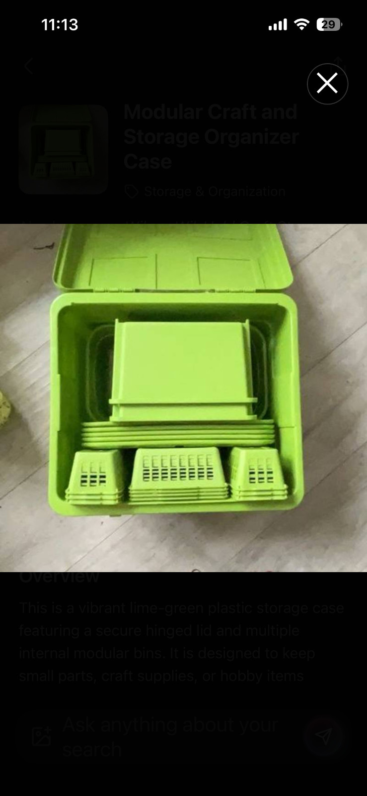 VTG Wilson Wil-Hold Sewing Box Craft Storage Organizer Green Plastic READ