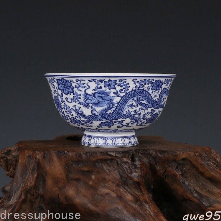1PC Chinese Porcelain Blue White Dragon Bowl Tea Set 1PC Chinese Porcelain Blue White Dragon Bowl Tea Set