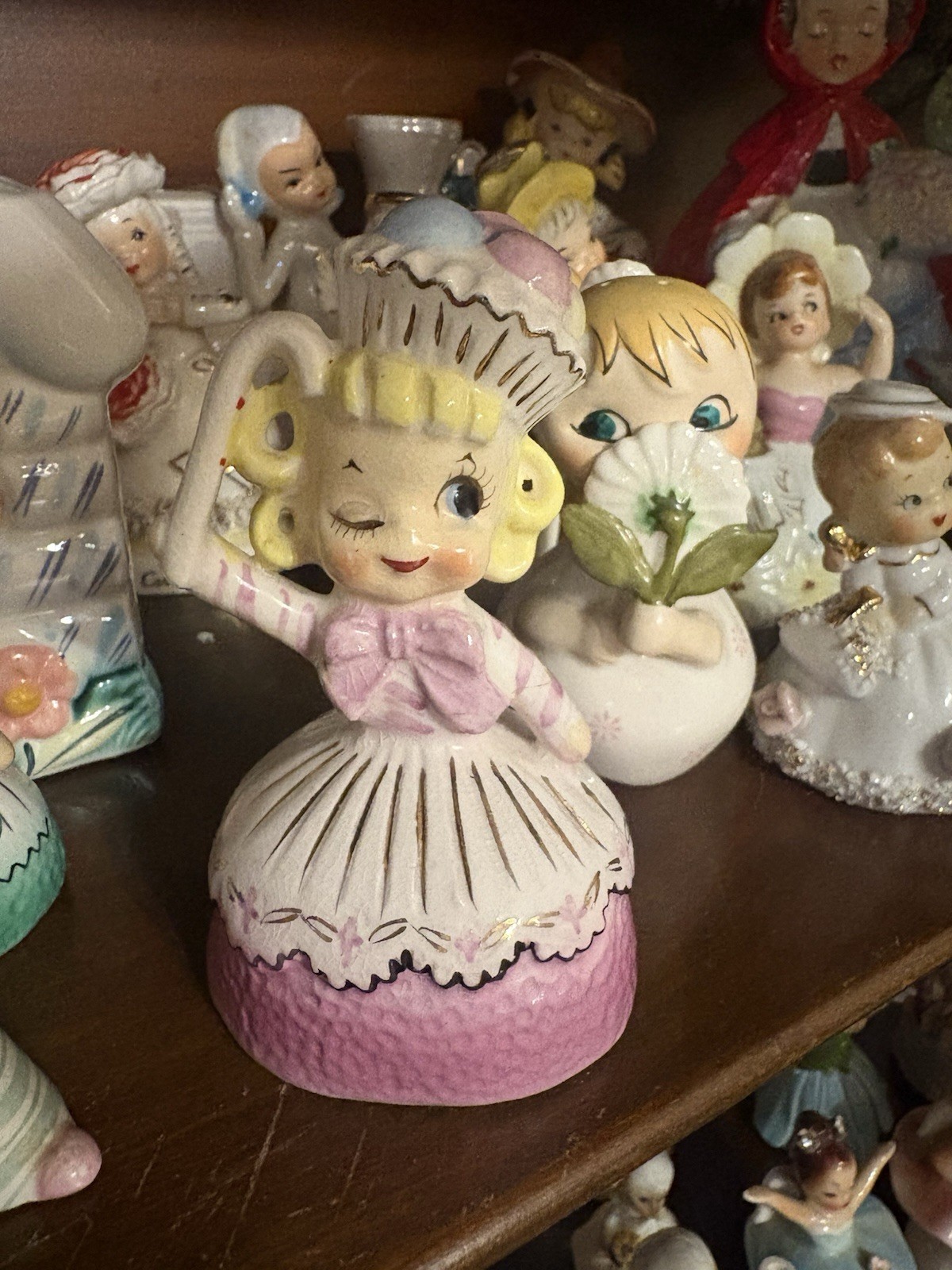 Vintage Enesco Sweet Shoppe Pink Girl Figurine READ