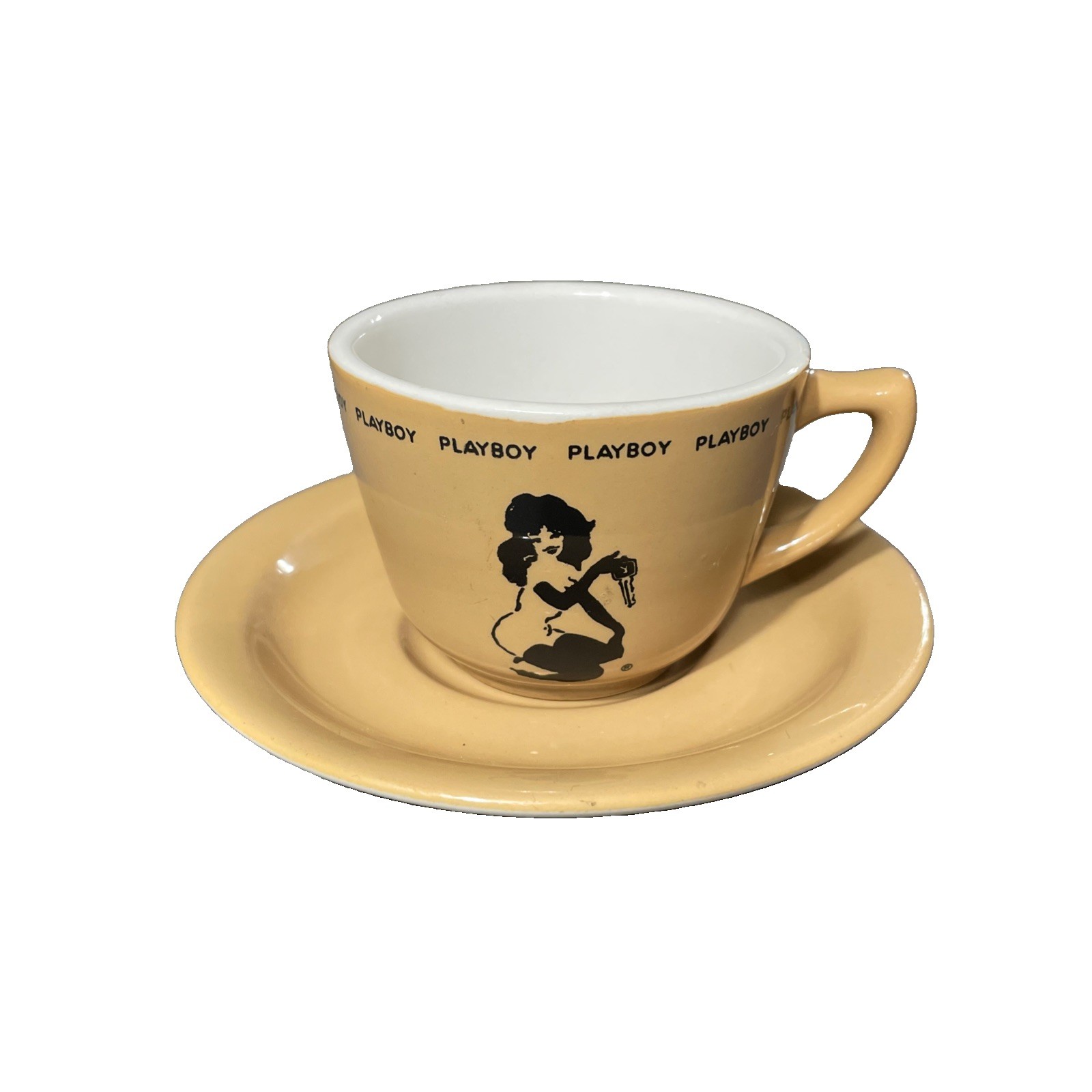 1960’s Playboy Club Cup & Saucer 2PC Set Sterling China East Liverpool, Ohio USA