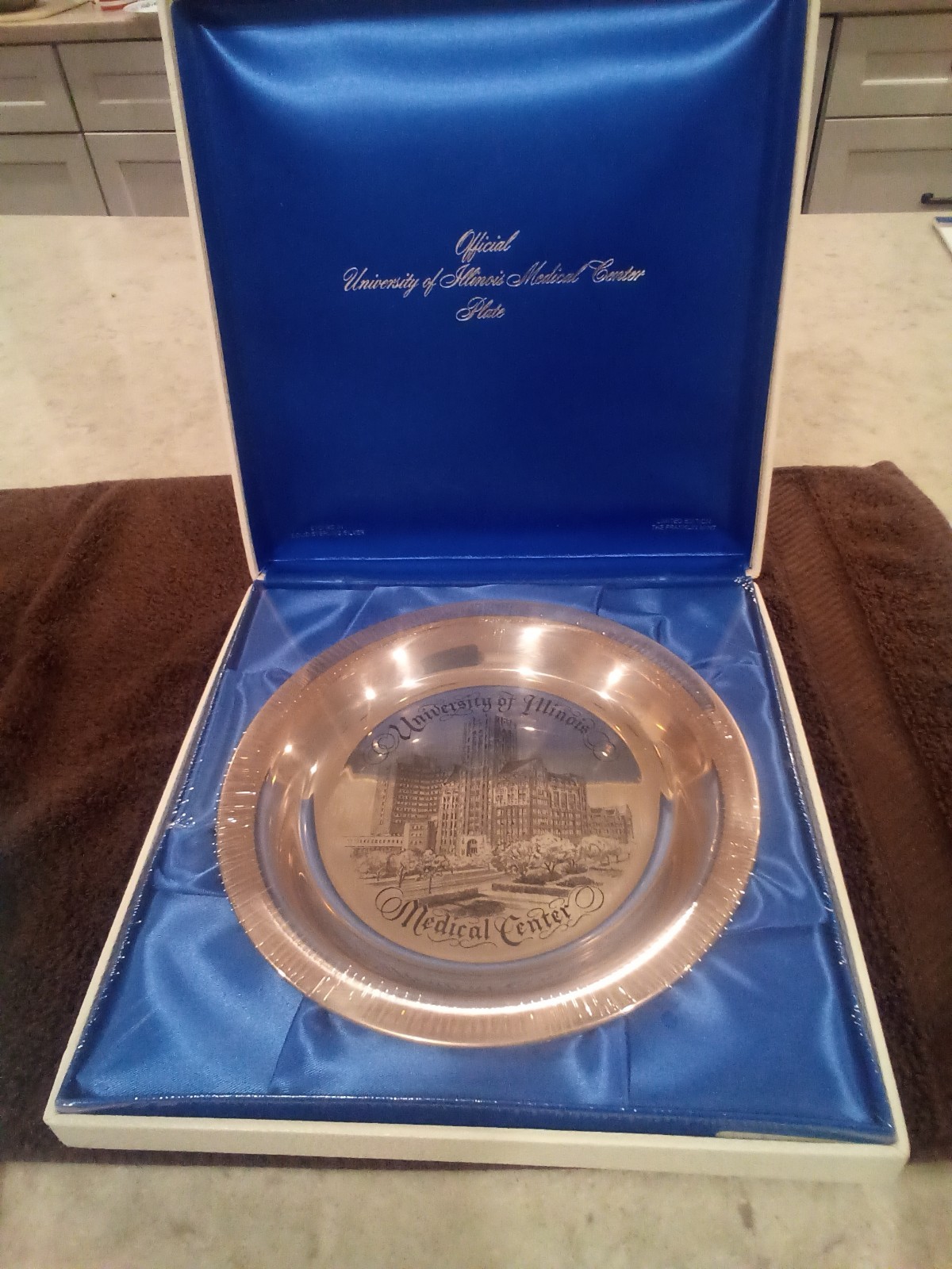 Franklin Mint Sterling Silver. University of Illinois Medical Center Plate