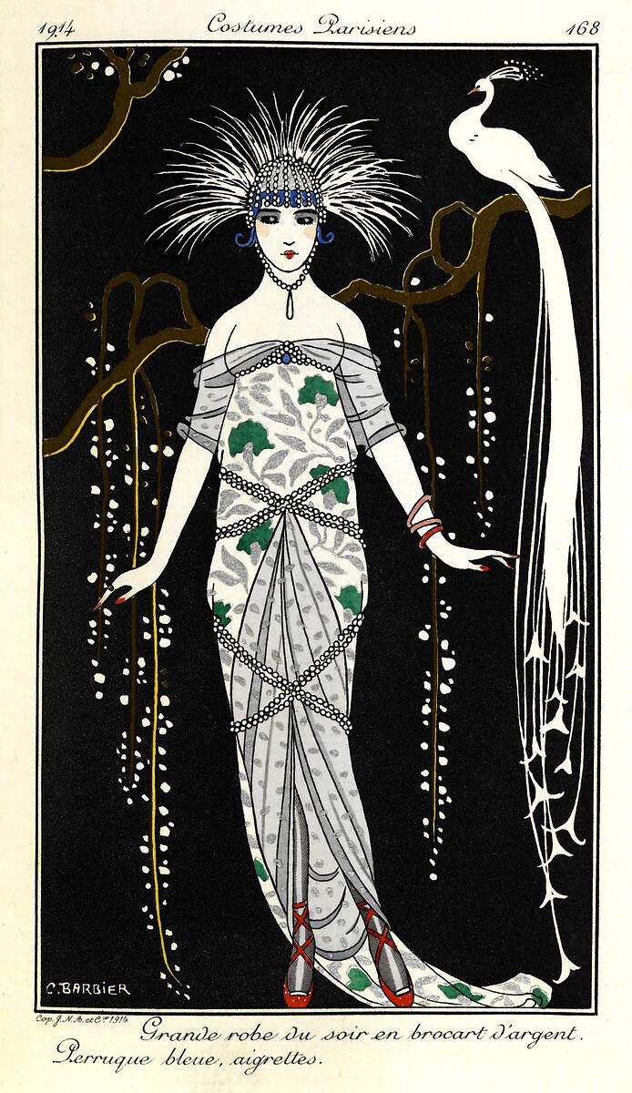Vintage Art Deco Poster by George Barbier - 1914 Costumes Parisiens 🌟 - 24x36”