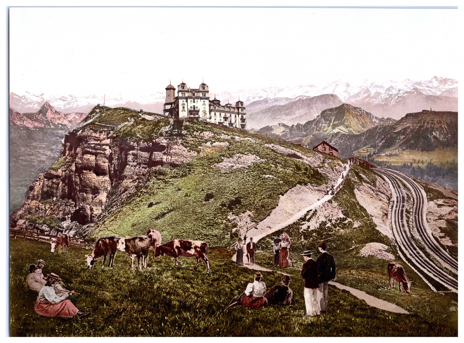 Switzerland, Rigi-Kulm and the Alps photochromic, vintage photochrome 17x23 