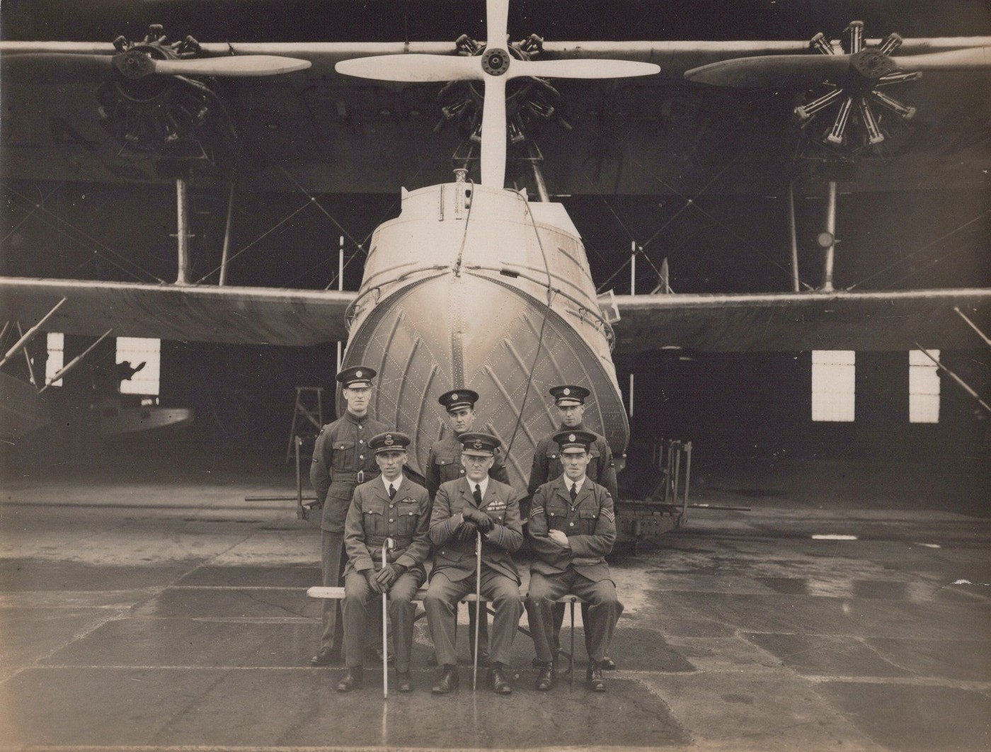 Saunders Roe Severn Flying Boat RAF Crew England RARE 1930 - Original Photo