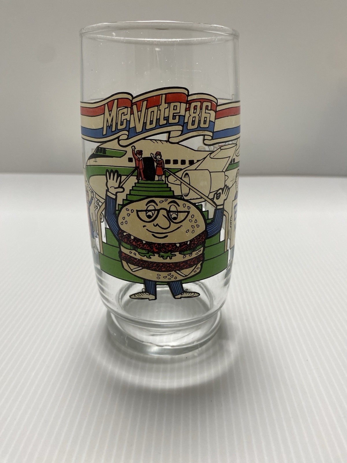 Vintage 1986 McDonald\'s glass big Mac no one else stacks up promo tumbler ￼
