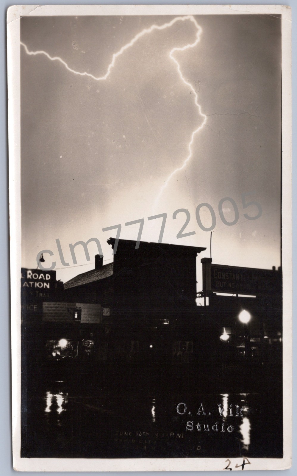 Photo Snapshot Rapid City SD Lightening Strike Storm OA Vik Studio PH02
