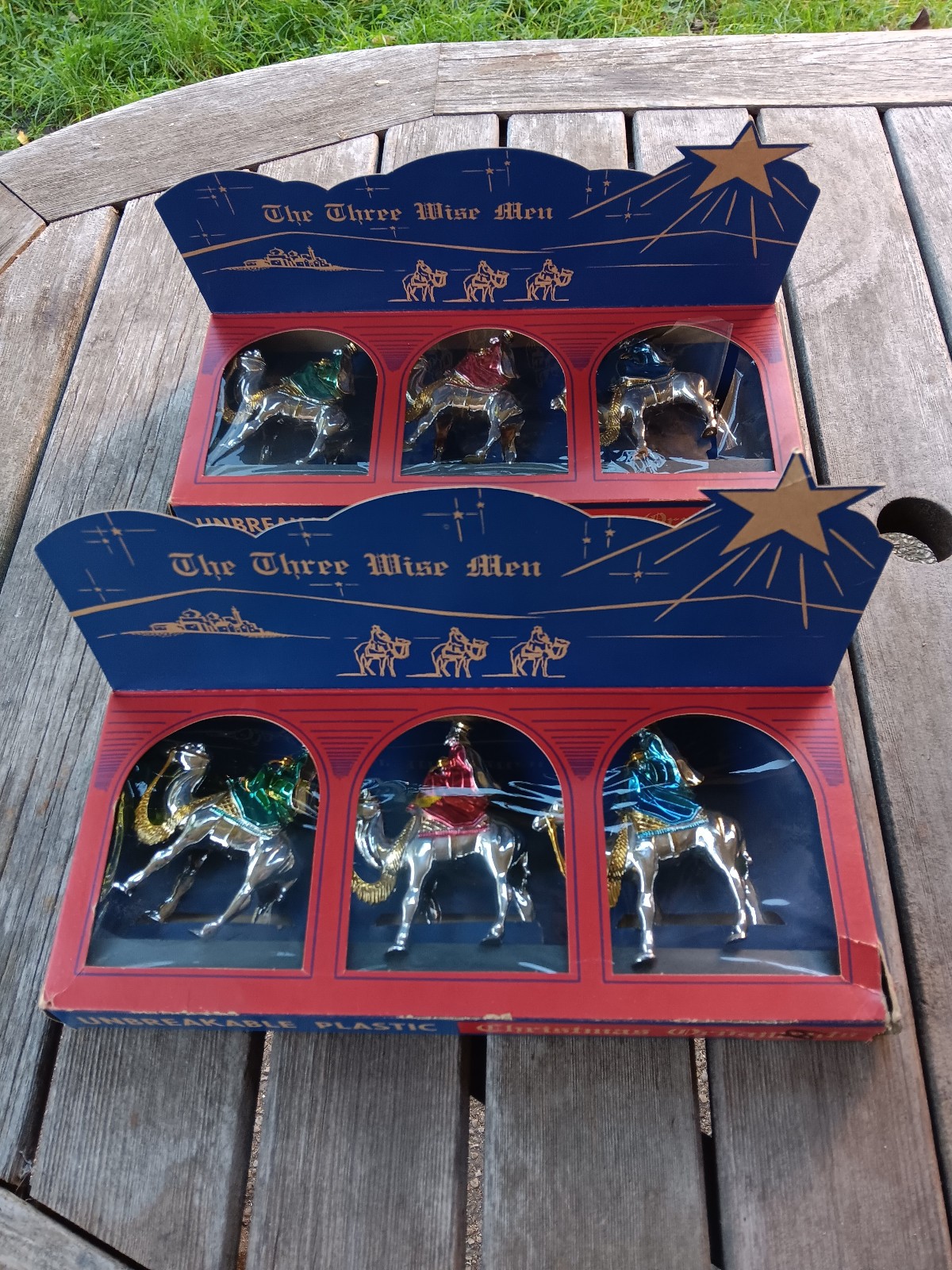 Vintage Bradford Three Wise Men Christmas Nativity Ornaments Never Used USA Made