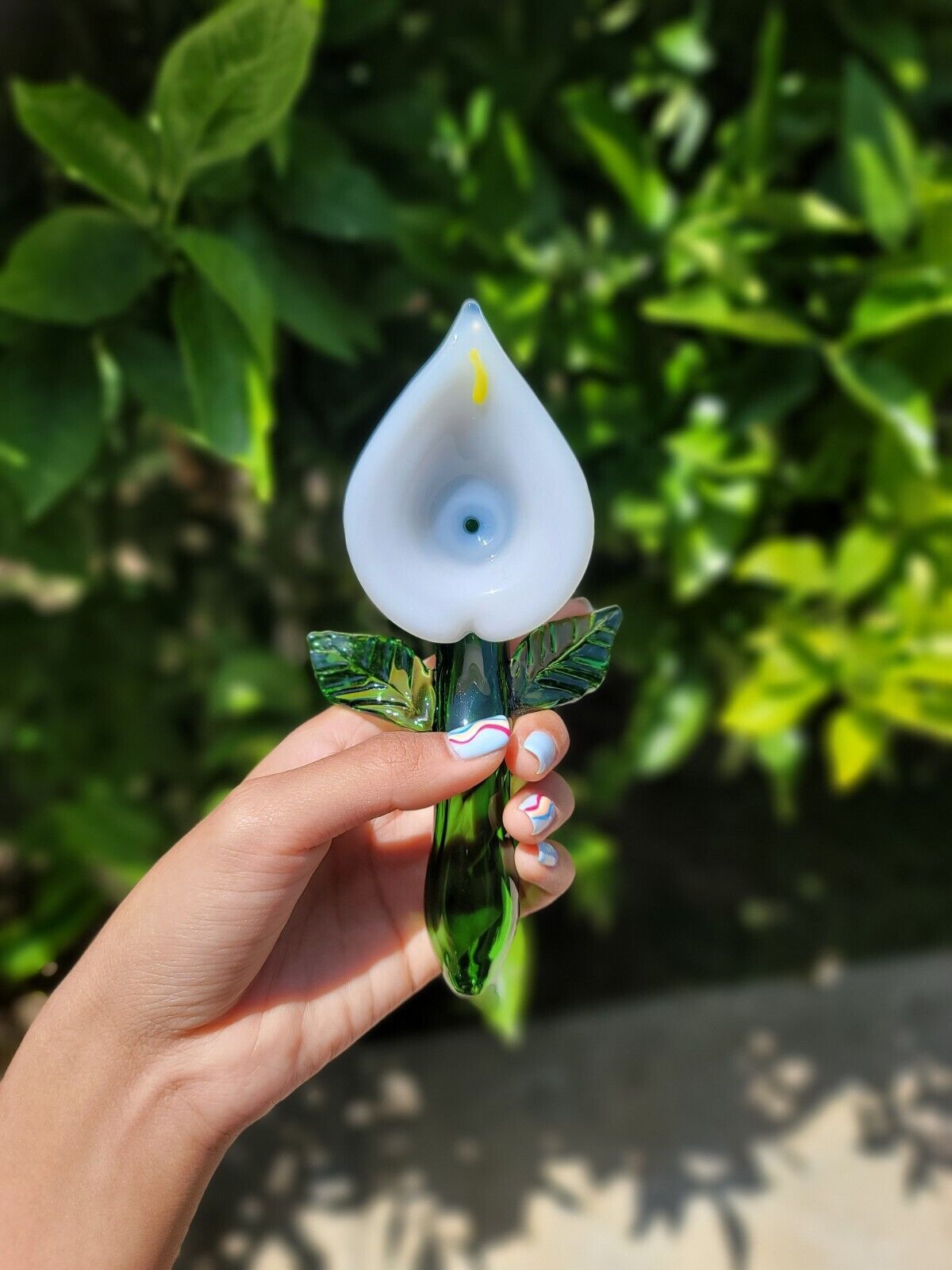 Lily Flower Tobacco Glass Pipe Spring Garden Cute Girly Hand