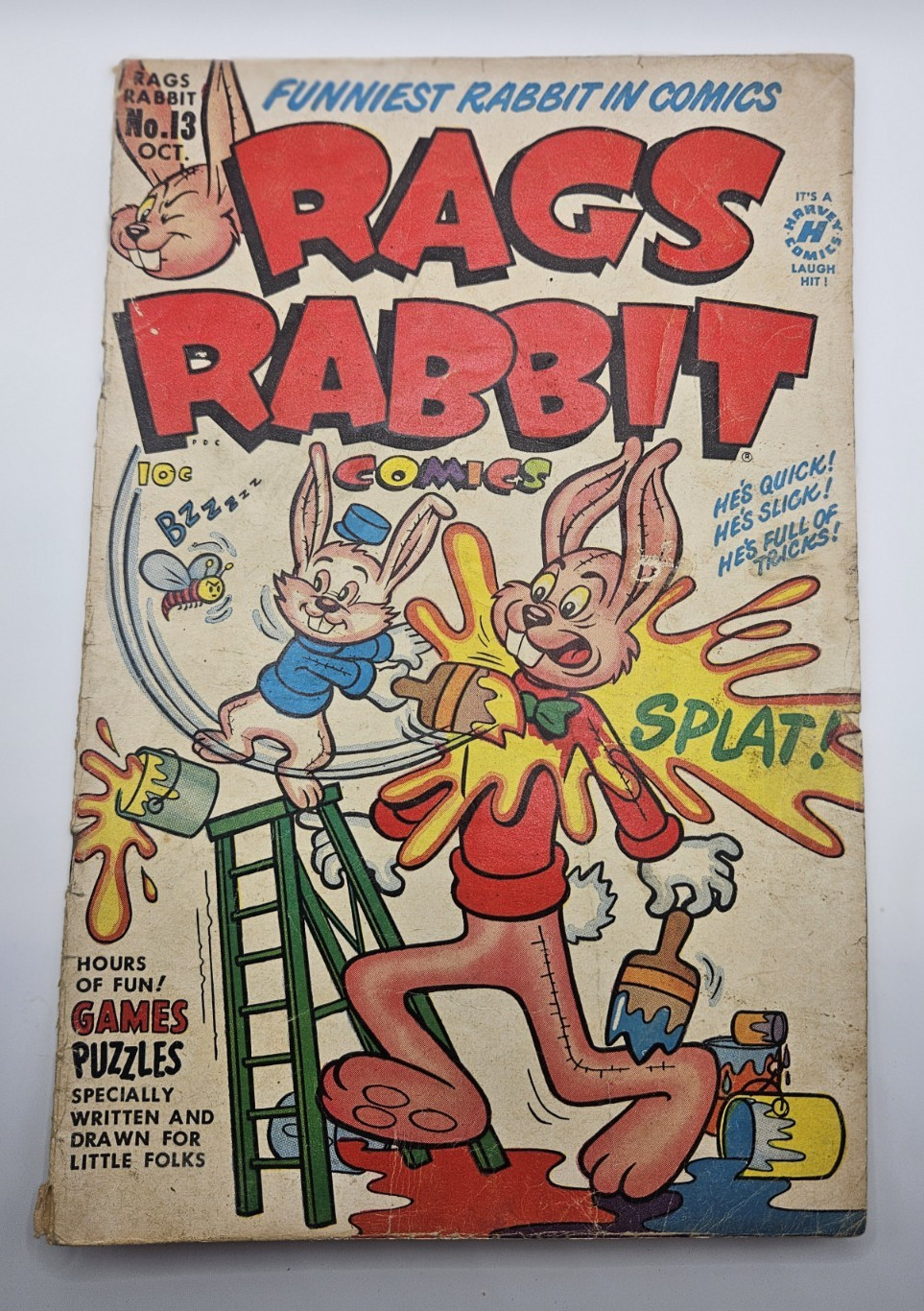 1951 Rags Rabbit Comics #13 Oct Harvey Golden Age Funny Animal Comic Book