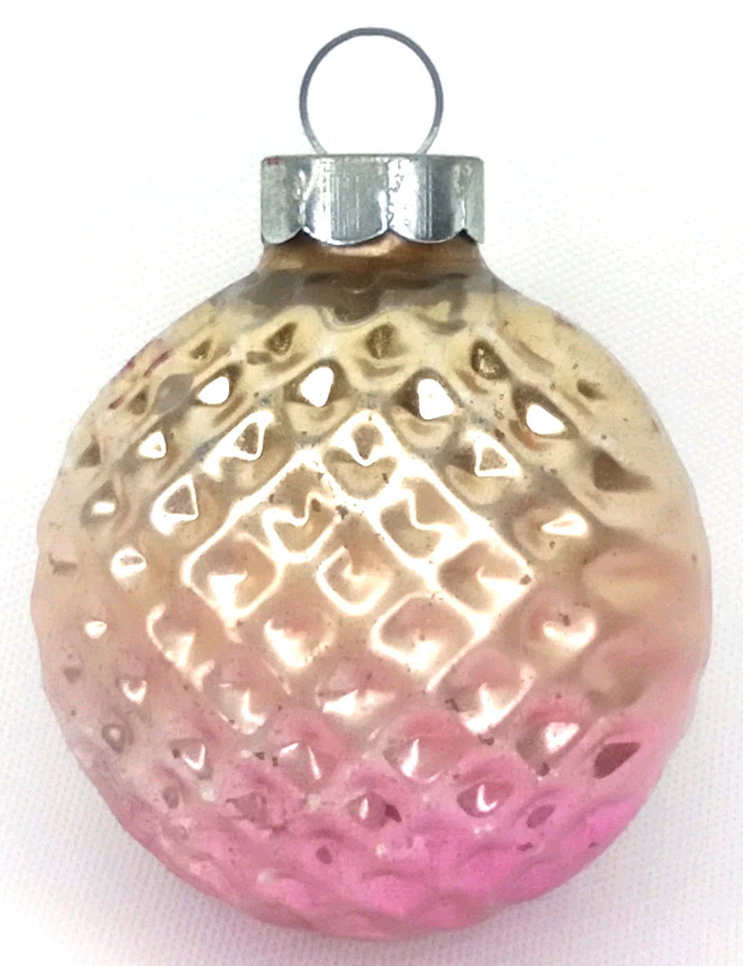 Vintage 1950s Shiny Brite Quilted Diamond Christmas Ornament Made In USA