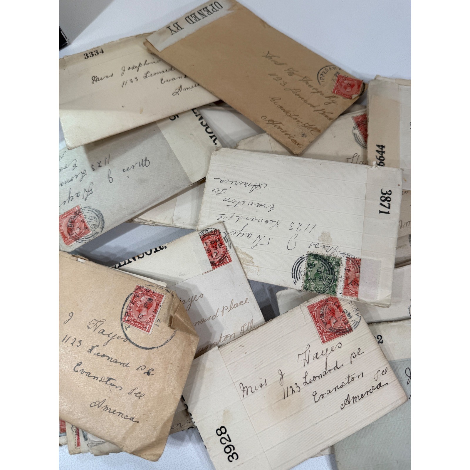 WWI Era Censor Opened Letters Lot of 5 most 1917 to Evanston IL Military WWI Era Censor Opened Letters Lot of 5 most 1917 to Evanston IL Military