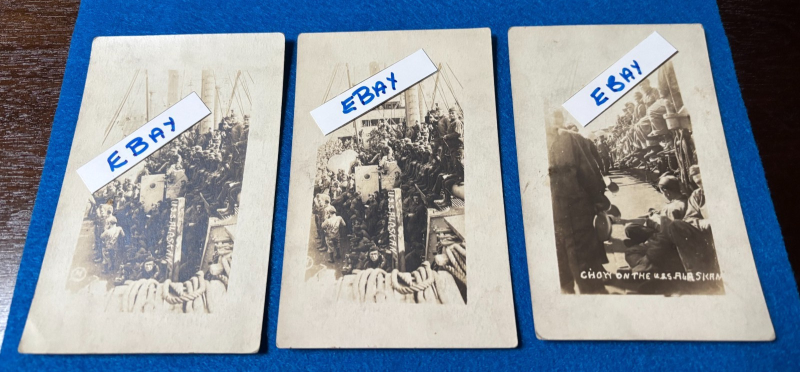 11 RPPC U. S.S. Alaskan - 2 Dupes(2 & 3 Total 5) All Unused Troop Transport