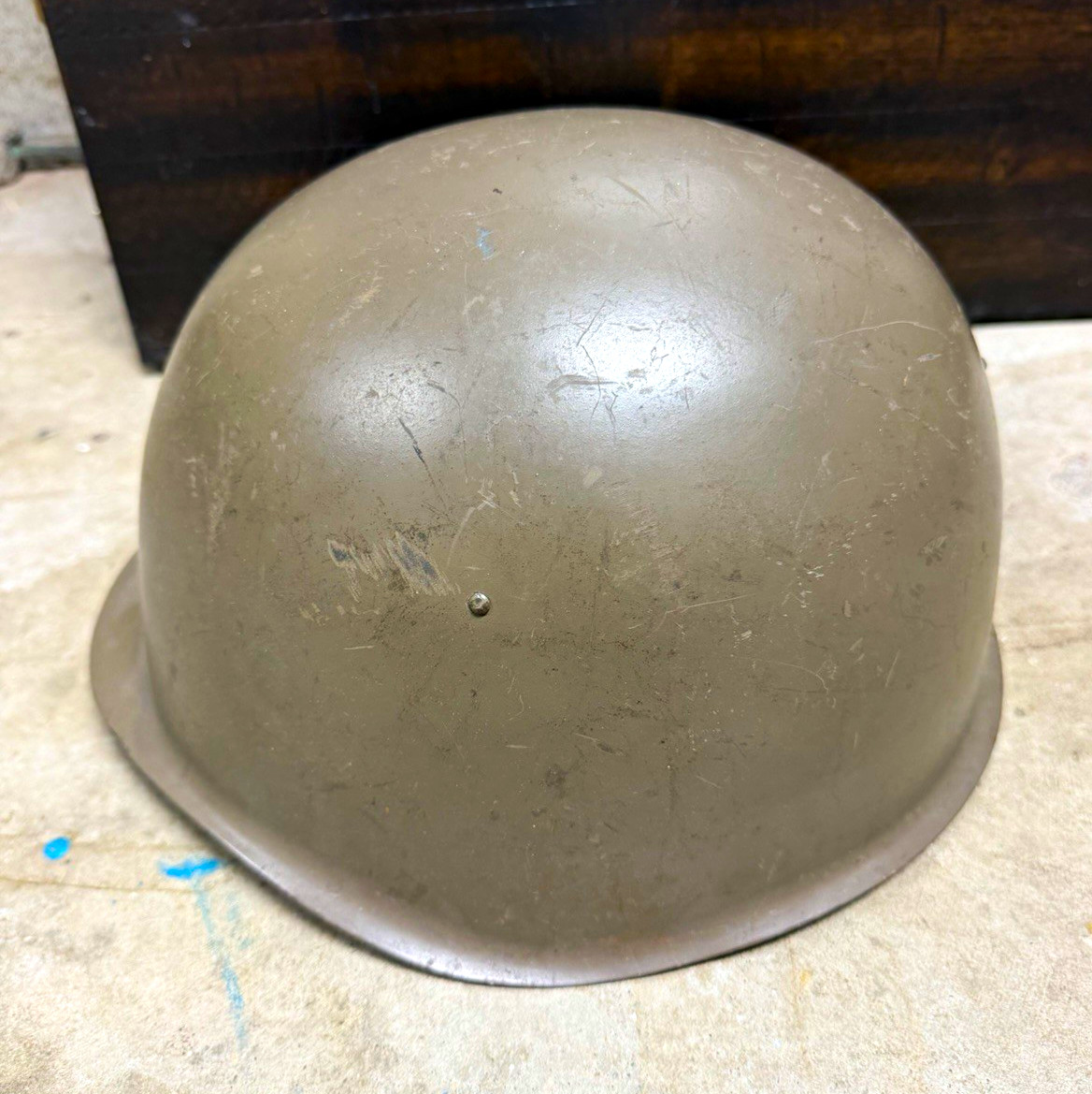 WWII US M1 Steel Helmet Pot w/ Liner & Chin Strap, Original Militaria