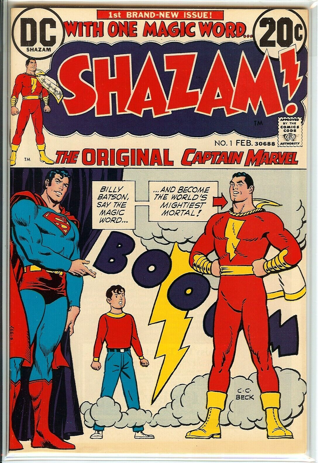 Shazam #1 VF+ 8.5 1973 DC 1st app CAPTAIN MARVEL Origin Retold C.C. Beck KEY