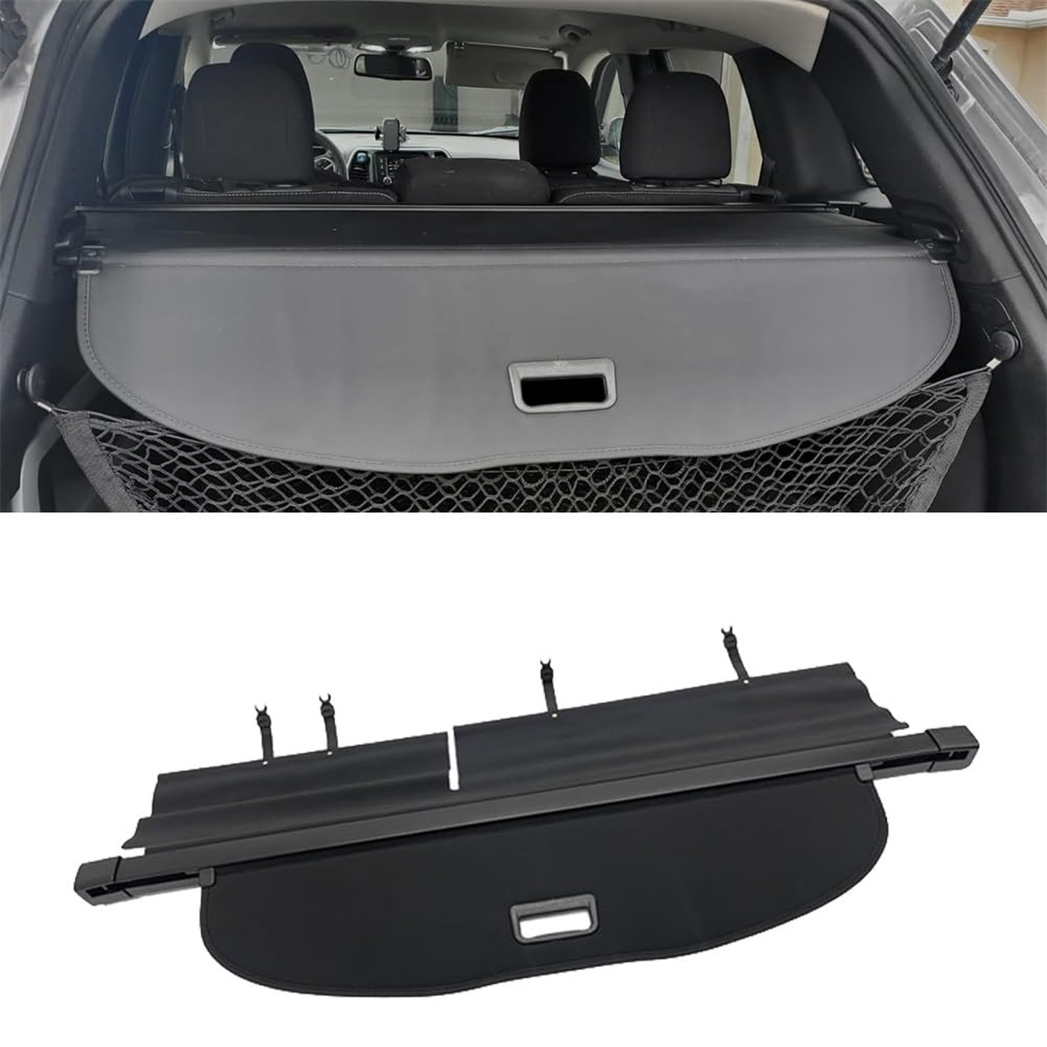 Retractable Cargo Cover for 2014-2018 Jeep Cherokee, Rear Trunk Privacy Shiel... Retractable Cargo Cover for 2014-2018 Jeep Cherokee, Rear Trunk Privacy Shiel...