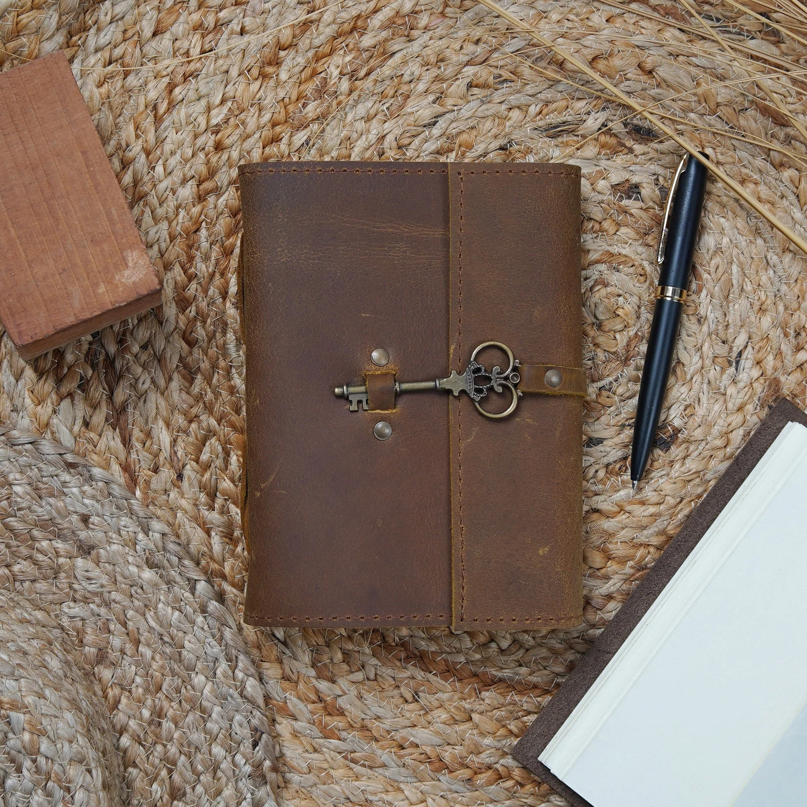 Vintage Leather Journal - Moonlight Serenade