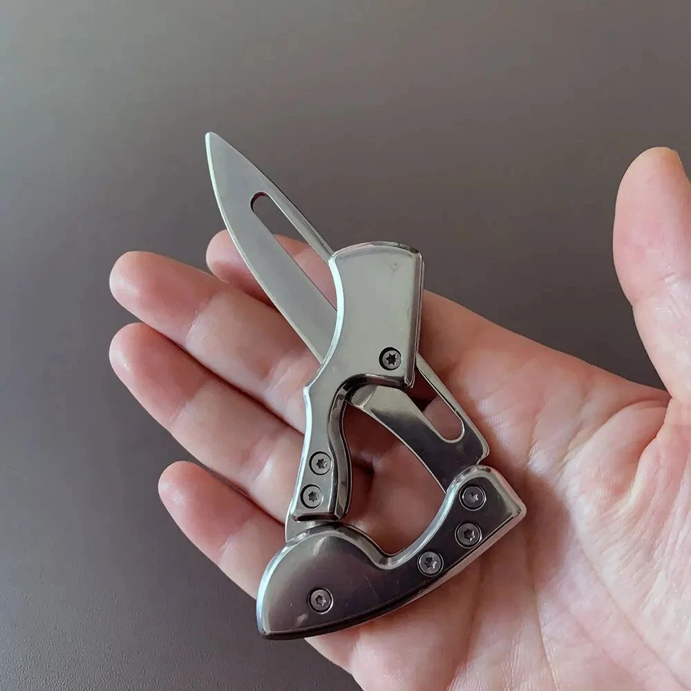 Mini Folding Pocket Knife Stainless Steel Keychain EDC Camping Outdoor Tool