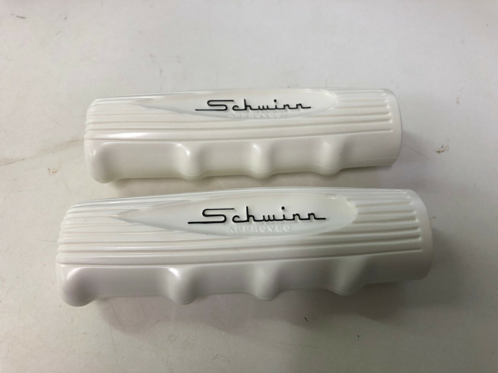 Schwinn 1960's Bicycle White W/ Black Letters Chubby Handlebar Grips Corvette &