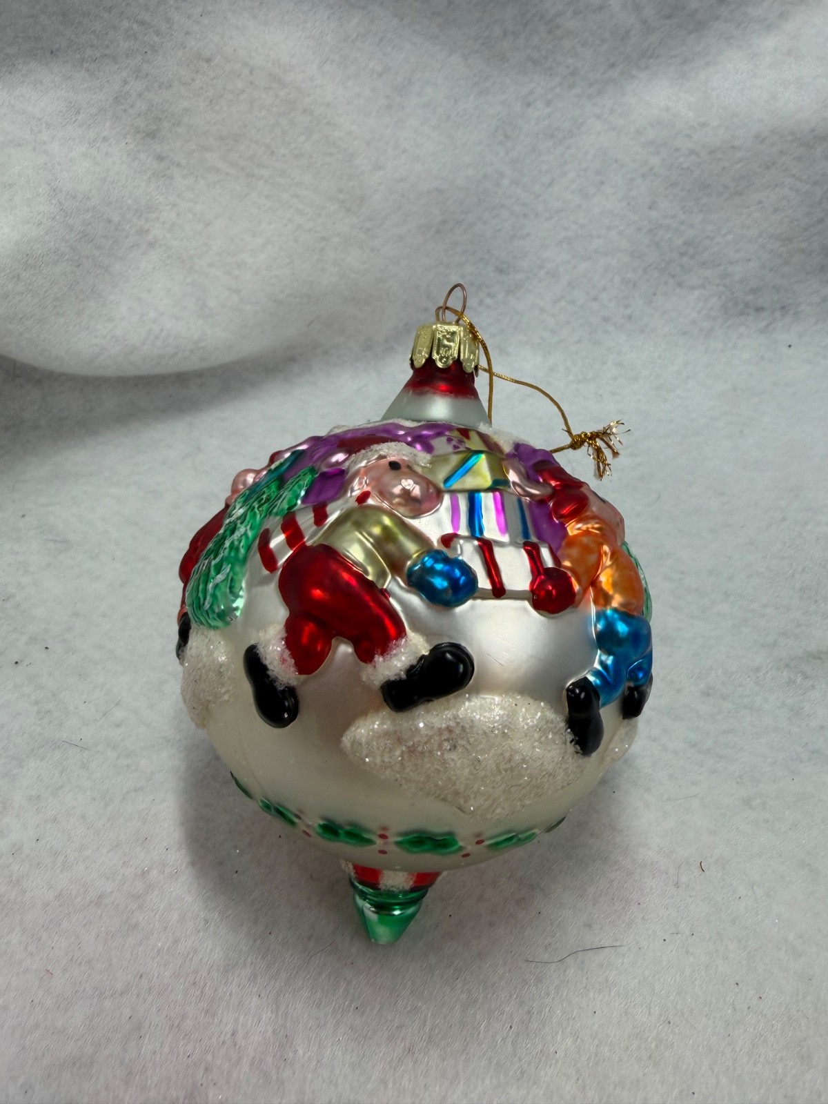 VTG Santa’s Best European Style Glass Christmas Ornament Moose Embossed