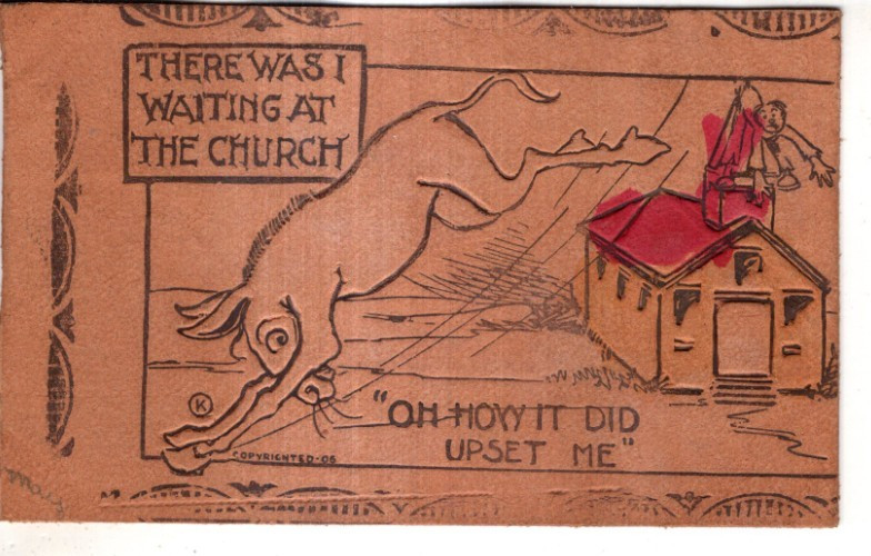 ANTIQUE LEATHER Postcard    \