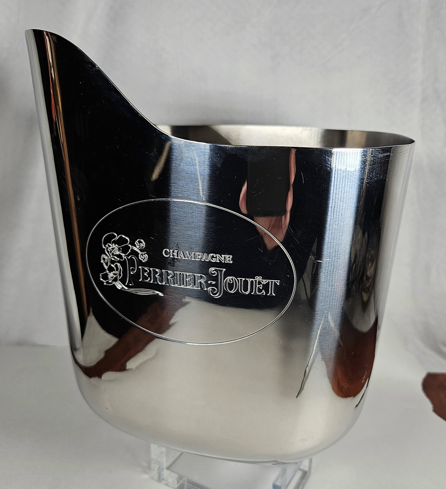 PERRIER JOUET Vtg Large Cooler, Champagne Ice Bucket Stainless Steel French PERRIER JOUET Vtg Large Cooler, Champagne Ice Bucket Stainless Steel French
