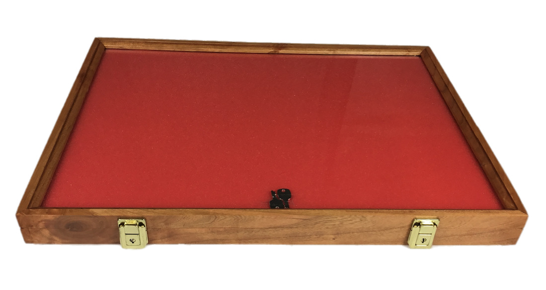 Cherry Wood Display Case  18 x 24 x 2 for Arrowheads Knifes Collectibles & More 