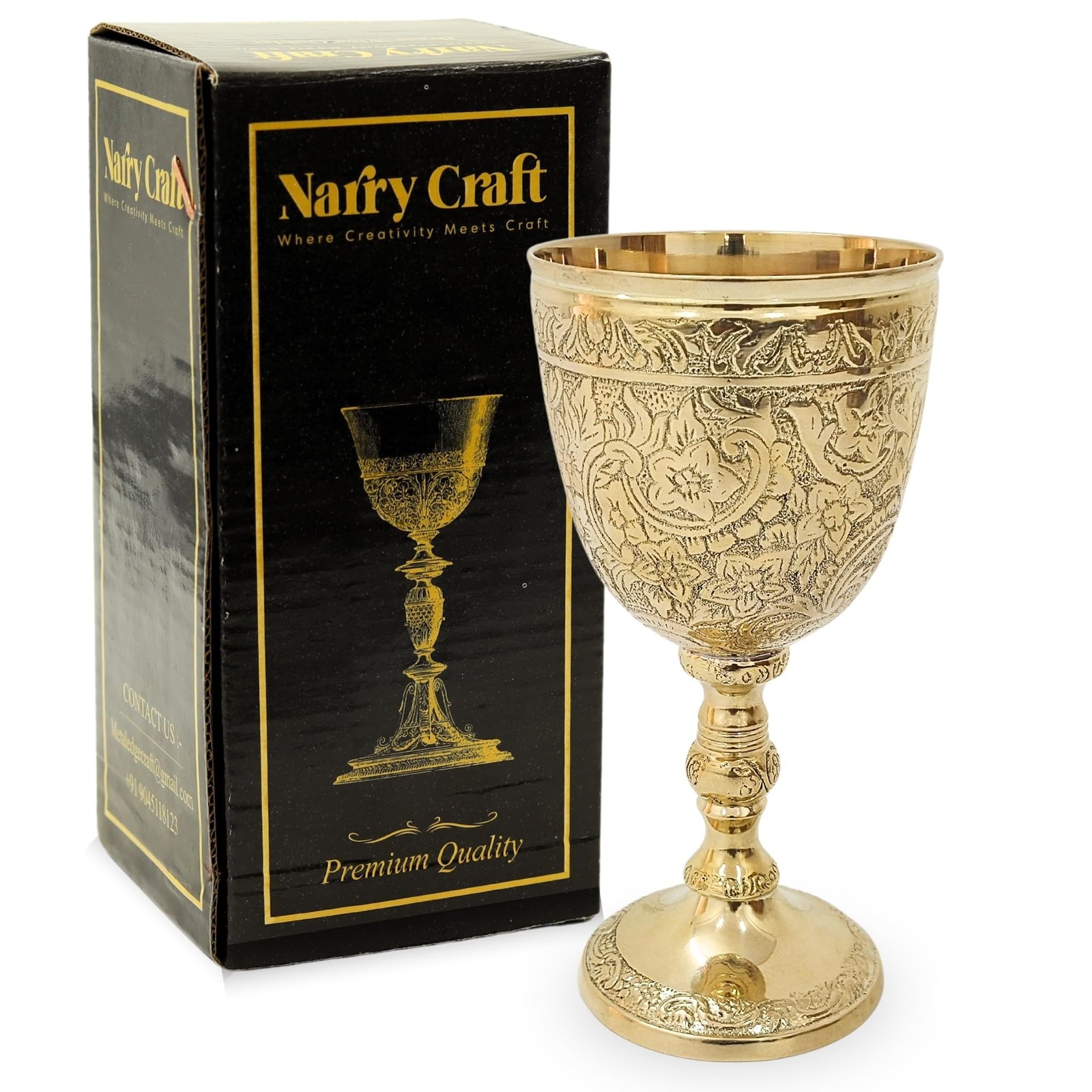 Solid Brass Vintage Chalic Goblet Medieval Handmade Decorative Wine Glass Com...