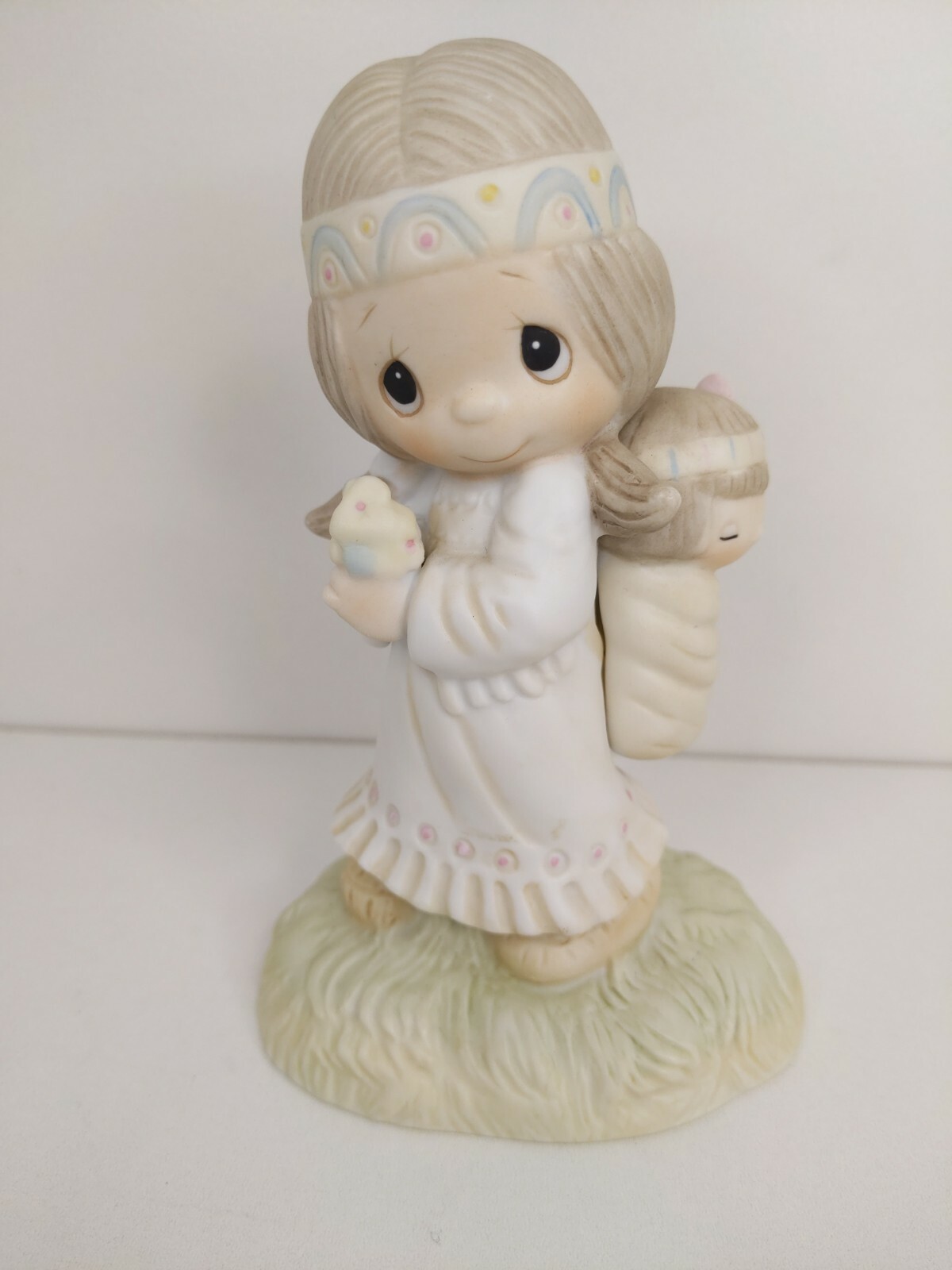 Vintage 1977 FIGURINE ENESCO PRECIOUS MOMENTS His Burden Is Light ,Tag ,E-1380