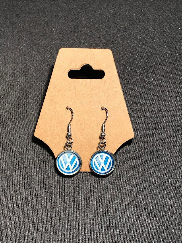 Vintage 90's VW  VOLKSWAGEN - logo ear rings , earrings gift  silver tone