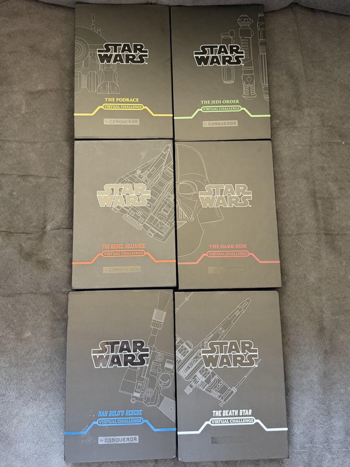 Star Wars The Conqueror Virtual Challenge Medal Set Lot of 6 Medals Complete