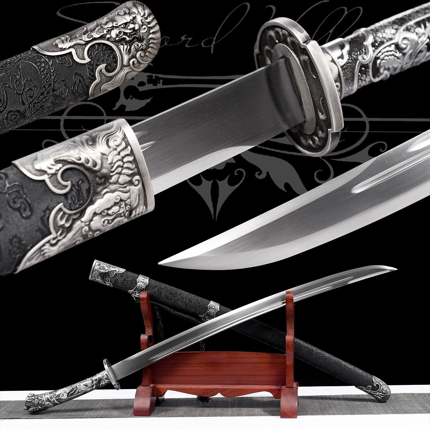 100cm Handmade Katana/High Manganese Steel/Real Samurai Sword/Full Tang/Weapon