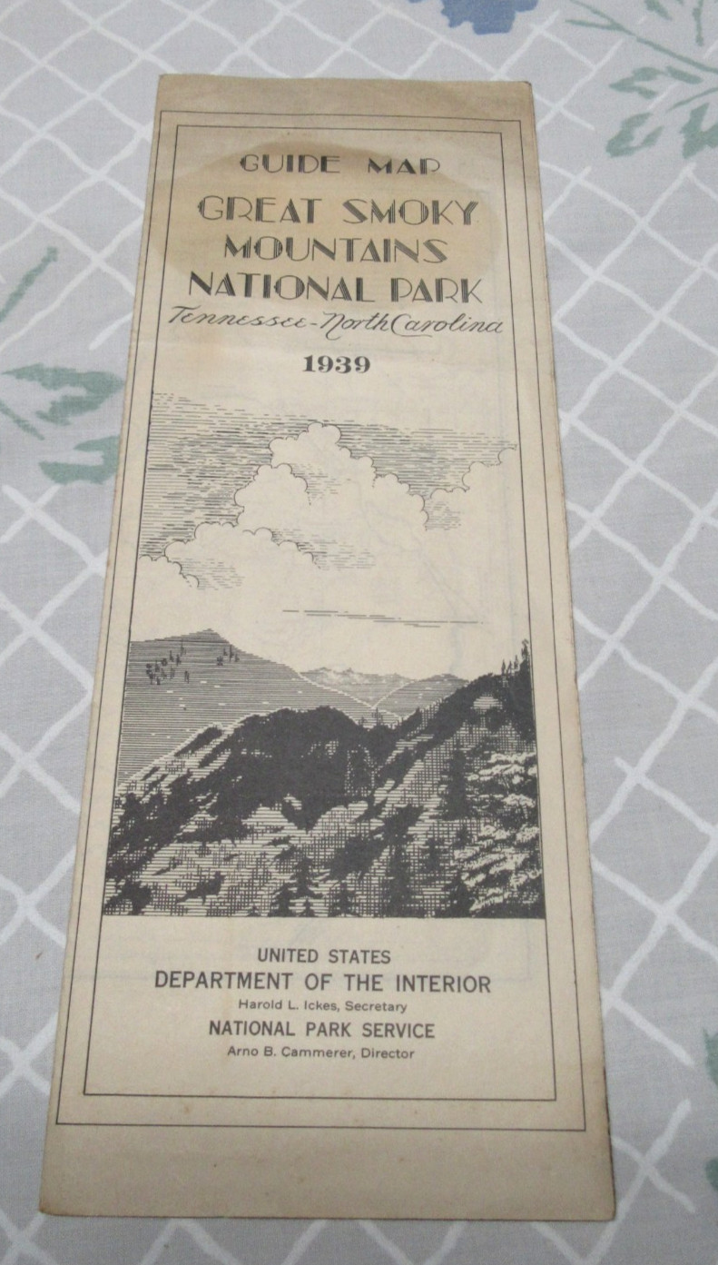 1939 Great Smoky Mountains National Park Guide Map   Tennessee-North Carolina