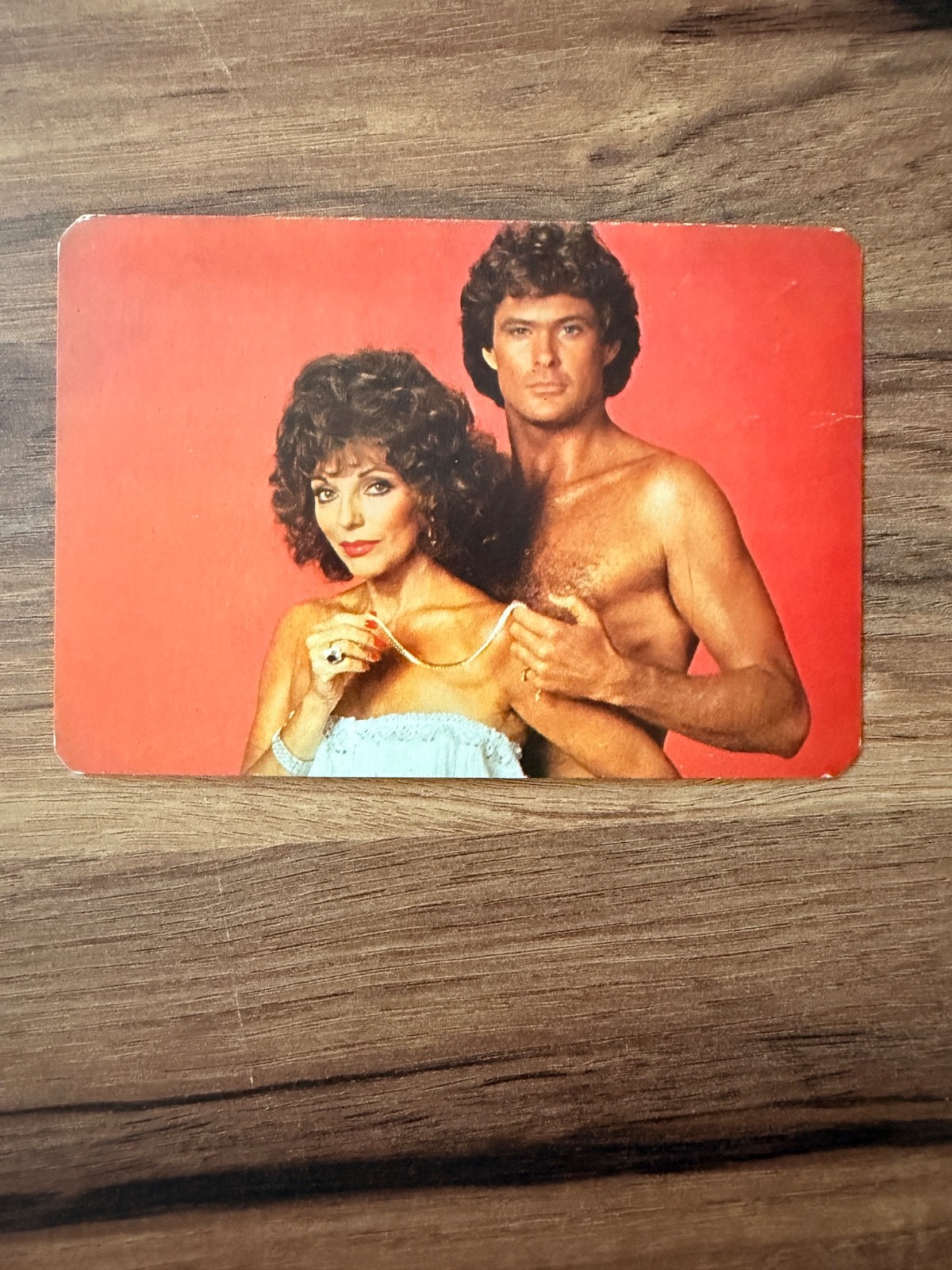 Rare Joan Collins David Hasselhoff Vintage Turkish TV Postcard Dynasty Collectib