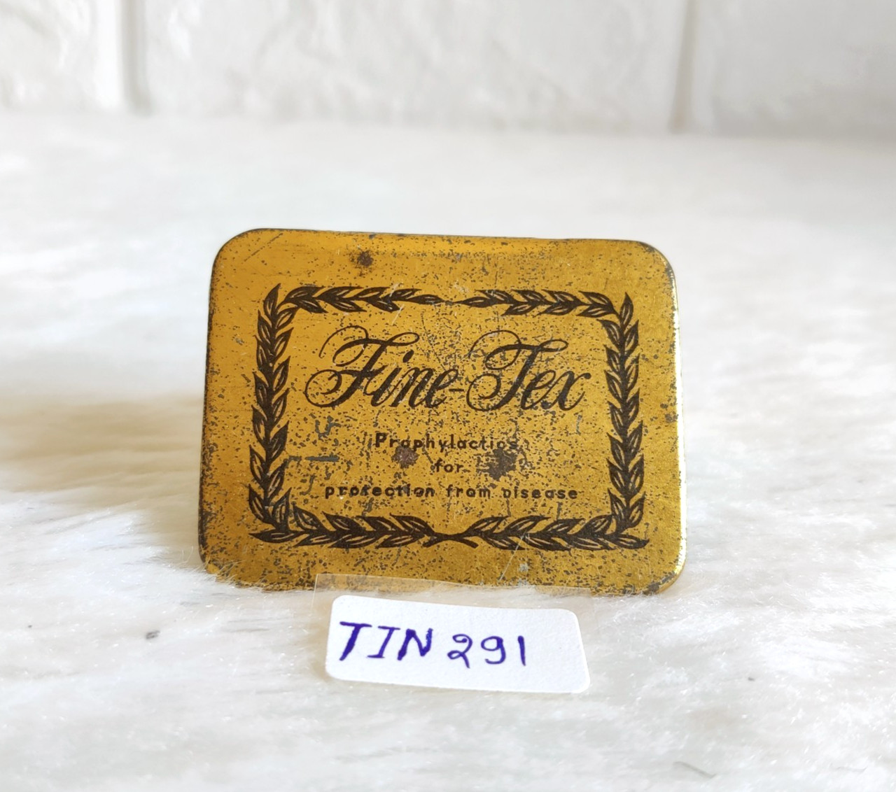 1960s Vintage Fine-Tex Condom Advertising Tin Box Japan Rare Collectible TIN291
