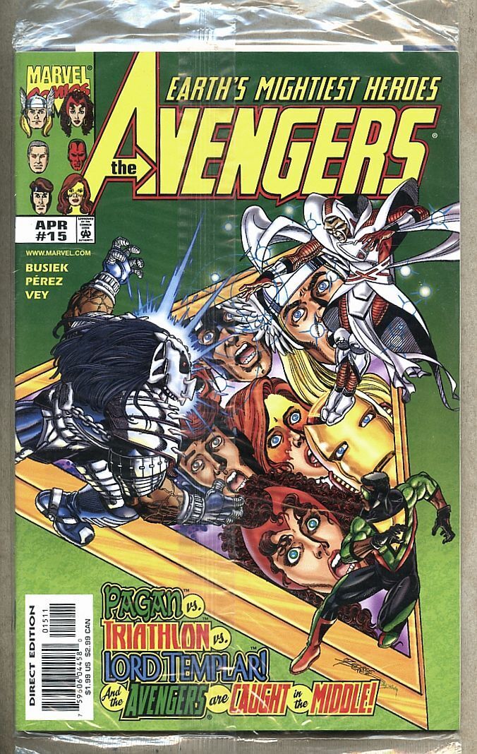 Avengers #15-1998 nm 9.4 Factory Sealed Subscription Issue Marvel George Perez
