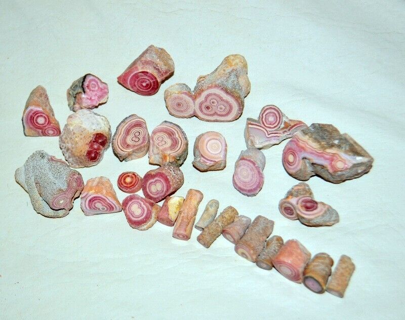 27 pcs lot Rhodochrosite Stalactites tube finger from Argentina * Wholesale Bulk