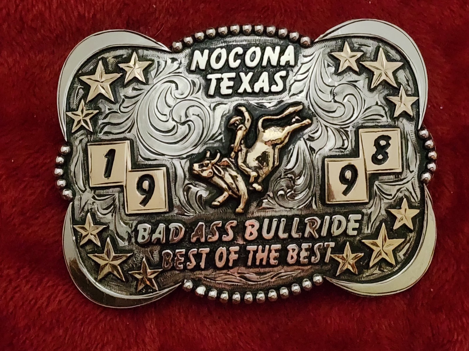 Rodeo 1998 X~Treme Bull Riding~Champion☆Nocona Texas☆Trophy Buckle☆Rare☆T72